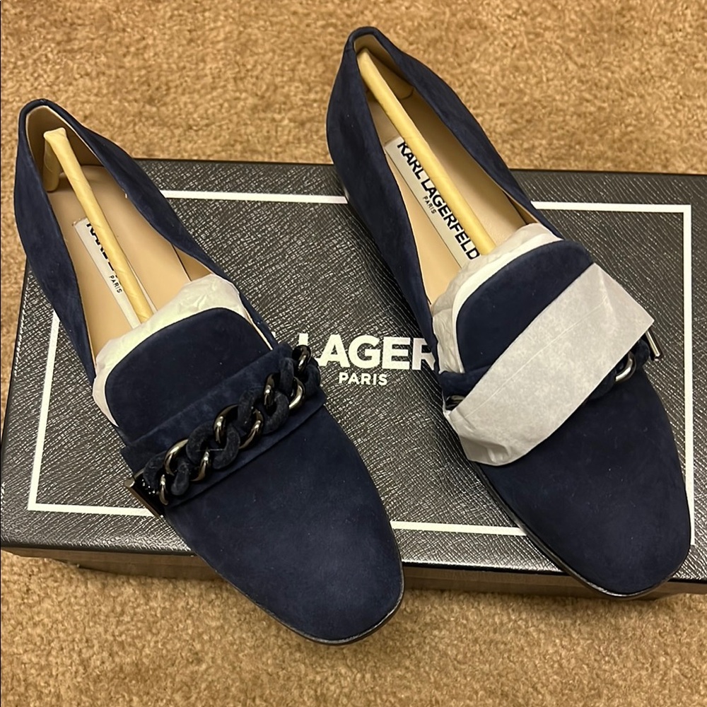 Karl Lagerfeld Paris Navy Loafers